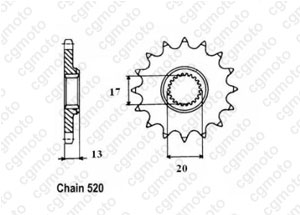 Pignon Tm 125 Cross 05/00>