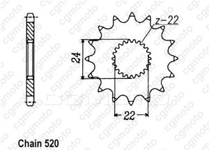 Kit chaine Aprilia 125 Classic