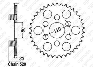 Kit chaine Aprilia Af1 125 Sintesi