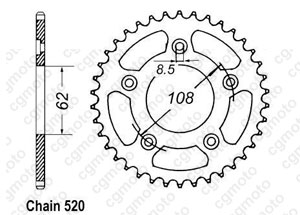 Kit chaine Aprilia 125 Rs