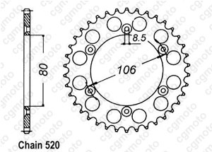 Kit chaine Aprilia Mx 125 Sm