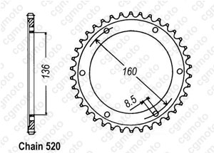 Kit chaine Aprilia 350 Etx Tuareg