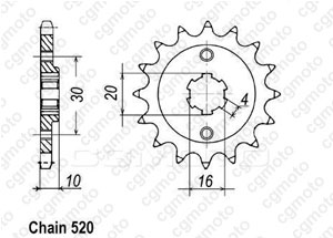 Kit chaine Cagiva 125 Blues