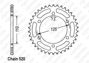 Kit chaine Cagiva 125 Blues