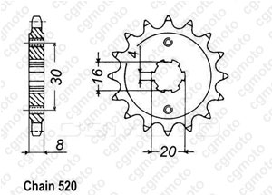 Kit chaine Cagiva 125 Wmx