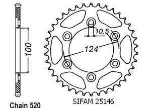 Kit chaine Ducati 750 Monster Ie