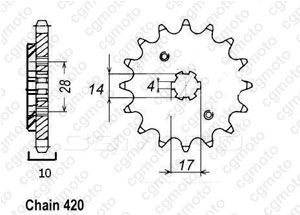 Kit chaine Derbi Gpr 50