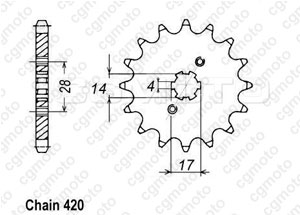 Kit chaine Derbi Senda 50 Sm Racer