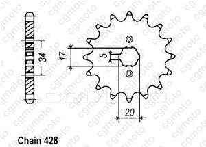 Kit chaine Derbi Senda 125 R Enduro