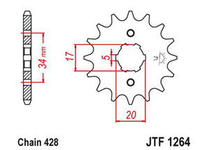 Kit chaine Derbi Senda 125 R Enduro