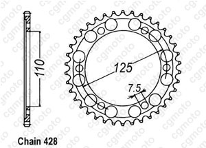 Kit chaine Gilera 125 Coguar