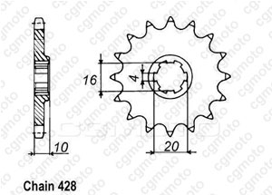 Kit chaine Hyosung Rt 125 Karion