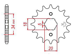 Kit chaine Kymko 125 Zing/Meteorit