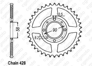 Kit chaine Kymko 125 Zing/Meteorit