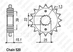 Kit chaine Kymko 250 Kxr