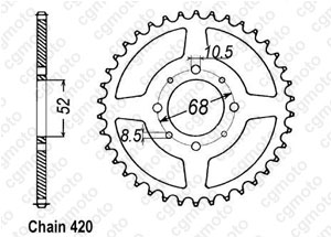 Kit chaine Kawasaki Ae/Ar 50