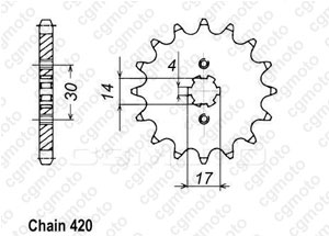 Kit chaine Kawasaki Ae/Ar 50