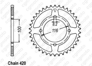 Kit chaine Kawasaki Kx 80 Grandes Roues