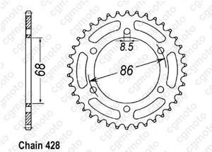 Kit chaine Kawasaki Bn 125 Eliminator