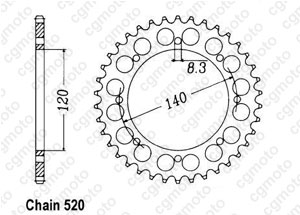 Kit chaine Kawasaki Bj 250 Estrella