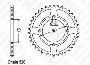 Kit chaine Kawasaki Ksf 250 Mojave