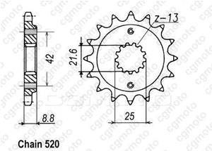 Kit chaine Kawasaki Gpz 400 Zx