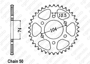 Kit chaine Kawasaki Z 400 4 Cyl