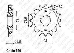 Kit chaine Kawasaki Klr 650 Tengai