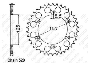 Kit chaine Ktm Sx 125