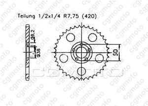 Kit chaine Rieju/Msa 50 Rs1/Rse Evolution