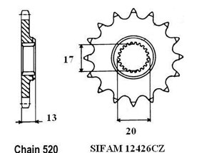 Kit chaine Tm Mx125