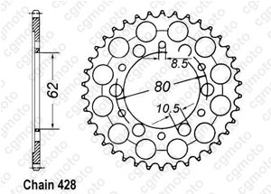 Kit chaine Yamaha Tw 125