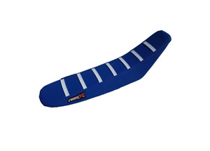 Housse de selle TM MX EN 125 250 300 99-02 2STROKE TOP BLUE- SIDE BLUE-STRIPES WHITE (M1009-3BLBLW)