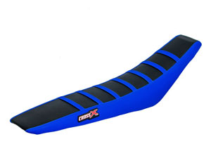 Housse de selle TM MX-EN 125 250 450 530 2003-2007 TOP BLACK- SIDE BLUE-STRIPES BLUE (M1010-3BBLBL)