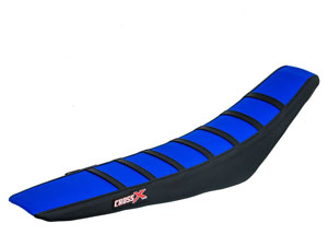 Housse de selle HUSQVARNA TE TC 08-13, WR CR 125 09-13 TOP BLUE- SIDE BLACK-STRIPES BLACK (M613-3BLBB)